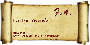 Faller Avenár névjegykártya